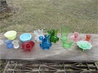 Misc. Colored Glass Candlesticks