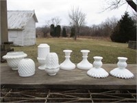 Milk Glass - Candlesticks and Holders