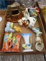 Pottery and China Bud Vases and Animals