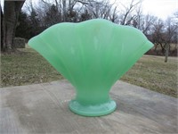 Jadite Glass Fan Vase