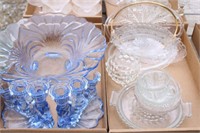 Large Lot of Clear Glassware and Candlesticks