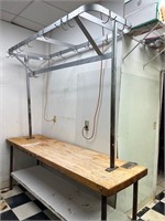 Butcher Table With Pot Rack