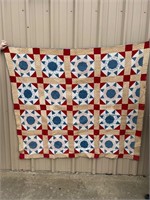 Blue and red quilt