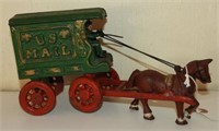 Lot #3727 - Cast iron US Mail horse drawn wagon