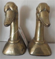 Lot #3729 - Pair Brass Figural Goose head door
