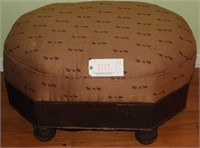 Lot #3743 - Empire Walnut and Burl ottoman with