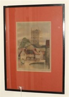 Lot #3764 - Hand colored etching by Lewis Wherter