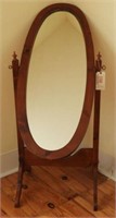 Lot #3768 - Pine oval adjustable dressing mirror