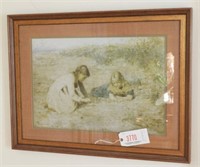 Lot #3770 - Framed print of (2) young children