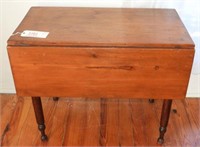 Lot #3783 - Antique Pine drop leaf tapered table