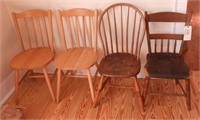 Lot #3799 - (2) antique plank bottom chairs and