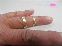 7.0 Grams 14K Gold Bands Size 8.5 & Size 12