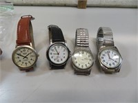 4 Quartz Wrist Watches (all need batteries)