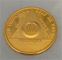 36 Years Gold AA Recovery Medallion/Coin/Chip