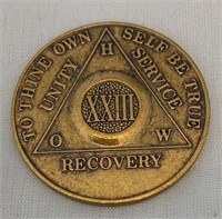 23 Years Bronze AA Recovery Medallion/Coin/Chip
