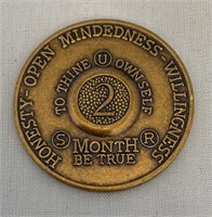 2 Months Bronze AA Recovery Medallion/Coin/Chip