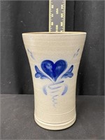 Rowe Pottery Cobalt Stoneware Pottery Vase