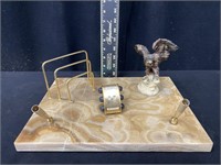 Vintage Eagle Marble Desk Set