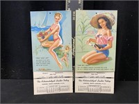 Pair of 1940's Pin Up Calender Inserts Conover, NC