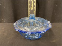 Vintage Oyster Blue Pearl Beaded Candy Dish