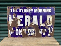 Sydney Morning Herald One Penny Enamel Sign