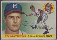 Eddie Mathews #155, 1955 Topps Baseball Card