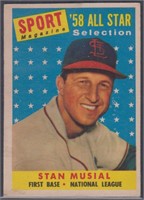 Stan Musial #476, 1958 Topps Baseball Card with