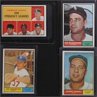 1961 Topps 12 Baseball Cards includes Early Wynn