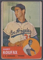 Sandy Koufax #210, 1963 Topps Baseball Card, with