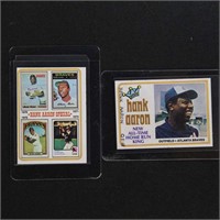 1974 Topps Hank Aaron Group cards #1, 2, 3 and 6