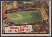 1961 Topps Mickey Mantle Blasts 565 Foot Home Run