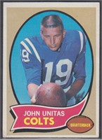 John Unitas 1970 Topps Football Card #180, nicely