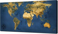World Map Wall Art Canvas 40x20"