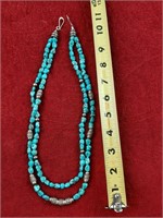 RAW TURQUOISE & STERLING NECKLACE