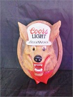COORS LIGHT 3-D PLASTIC BEER WOLF