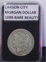 1890 CC MORGAN SILVER DOLLAR SLABBED