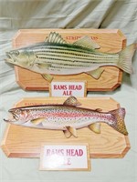 2X THE BID RAMS HEAD 3-D FISH SIGNS