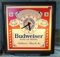 1980 BUDWEISER LIGHTED BEER CLOCK