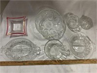 Glass serving dishes and small trays