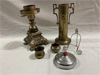 Arts Crafts Style Brass Vase,(See Photos for