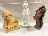3 Plaster Figures/Busts
