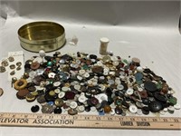 Assorted Vintage Buttons, Cufflinks, and Beads