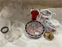 Glasses, sherbets, plate, tea and sugar