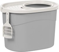 Large Simple Round Cat Litter Box with Scoop