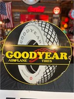 30” Round Porcelain Goodyear Tires Sign