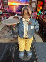 32” Tall Bulldog Waiter Statue