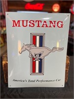 16 x 20” Porcelain Mustang Sign