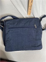 navy fabric purse