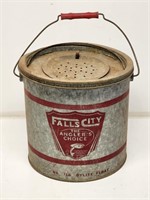 Early Falls City Galvanized Minnow Bucket