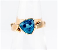 Jewelry 14kt Yellow Gold Blue Topaz Ring